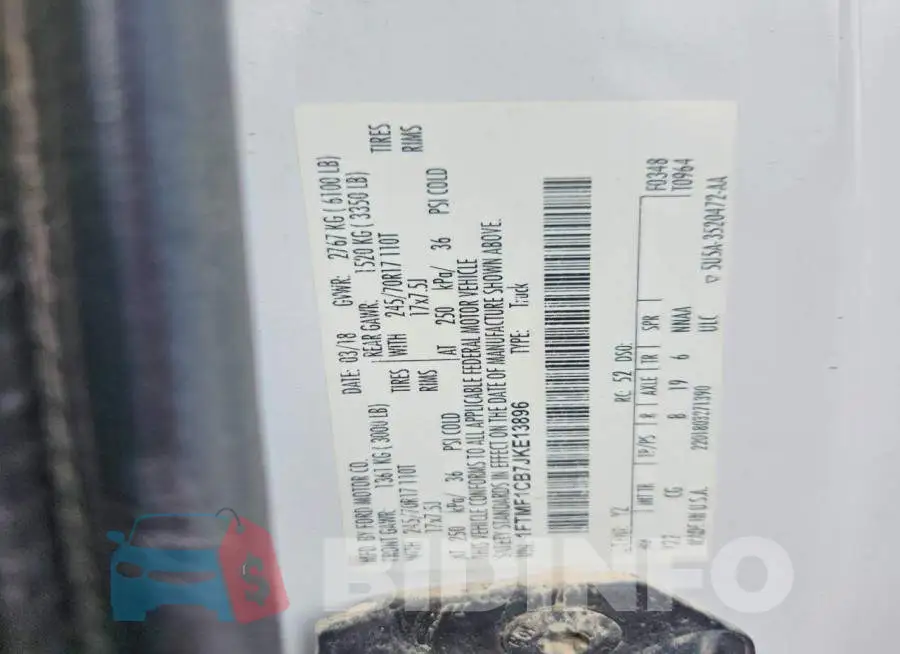1FTMF1CB7JKE13896 Photo# 12