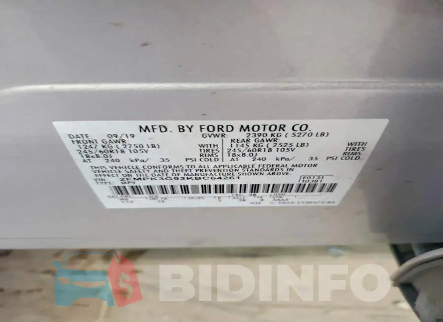 2FMPK3G93KBC64261 Photo# 12