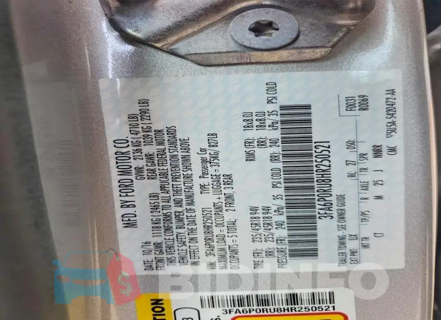 3FA6P0RU8HR250521 Photo# 12
