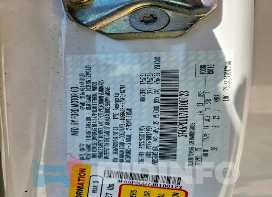 3FA6P0UU7JR100123 Photo# 12