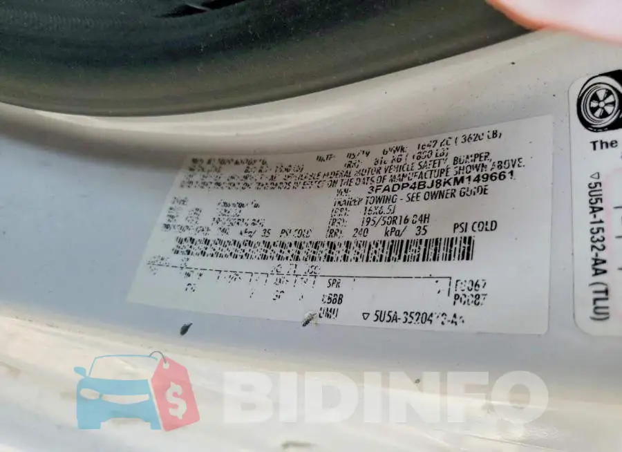 3FADP4BJ8KM149661 Photo# 12