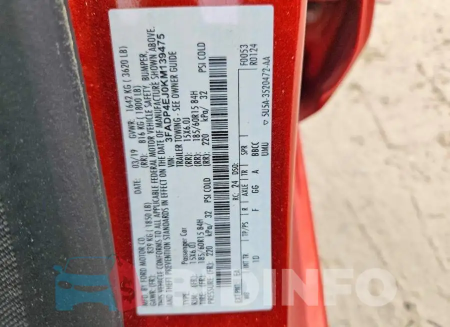 3FADP4EJ0KM139475 Photo# 13