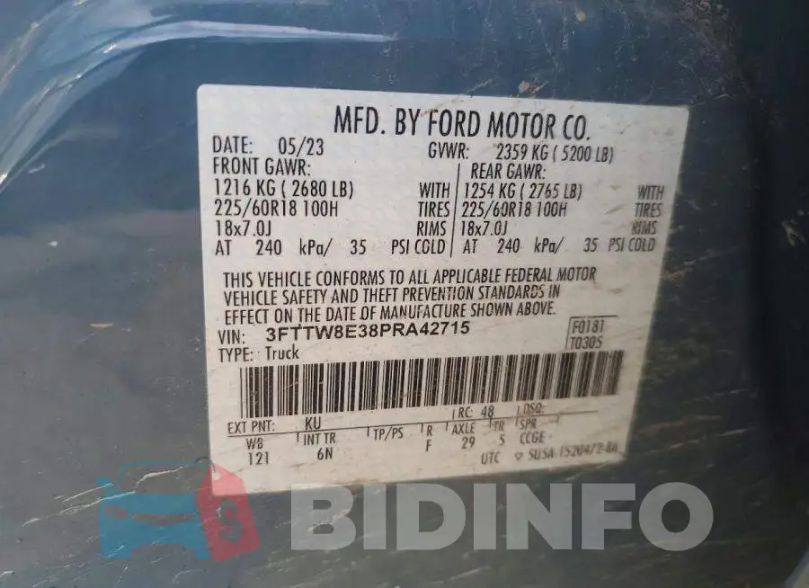 3FTTW8E38PRA42715 Photo# 12
