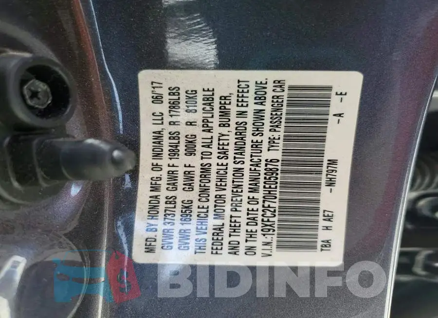 19XFC2F70HE059876 Photo# 12