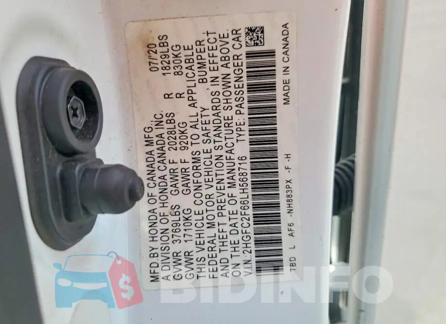2HGFC2F66LH568716 Photo# 12