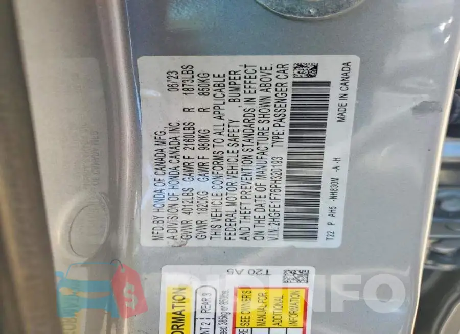 2HGFE1F76PH320193 Photo# 12