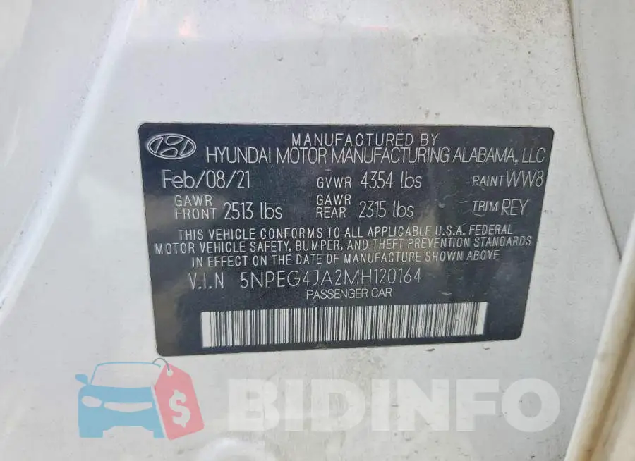 5NPEG4JA2MH120164 Photo# 12