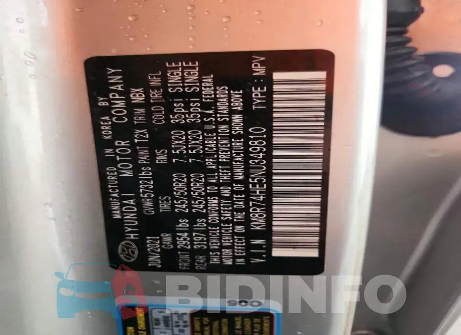 KM8R74HE5NU349810 Photo# 13