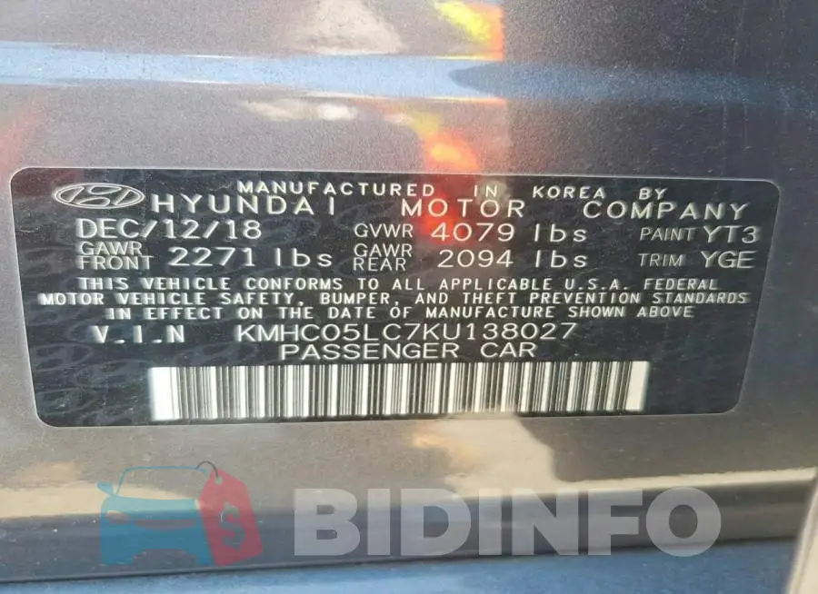 KMHC05LC7KU138027 Photo# 12