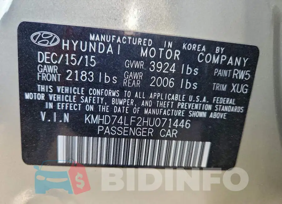 KMHD74LF2HU071446 Photo# 13