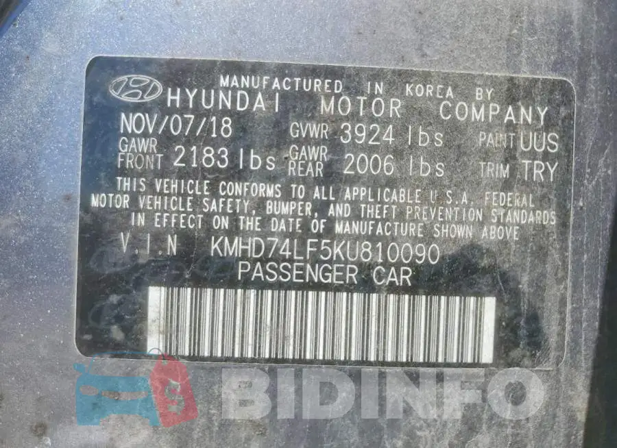 KMHD74LF5KU810090 Photo# 12