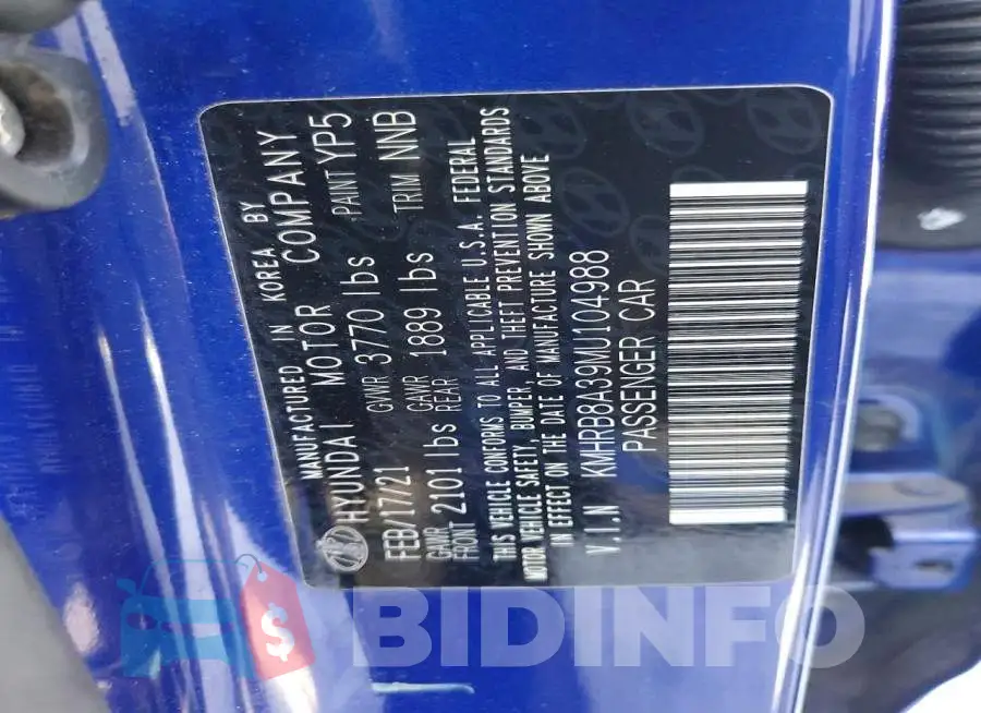 KMHRB8A39MU104988 Photo# 13