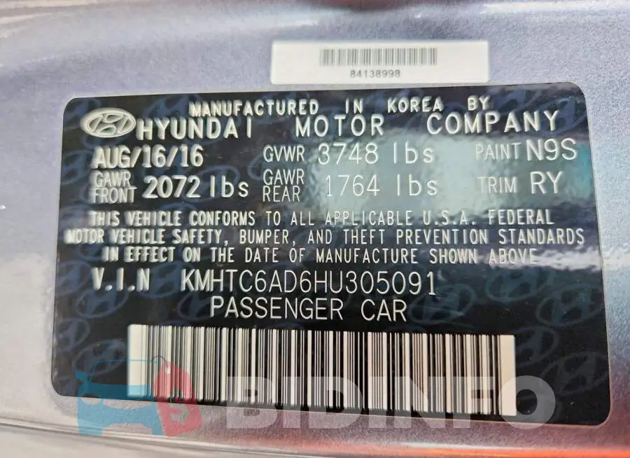 KMHTC6AD6HU305091 Photo# 13