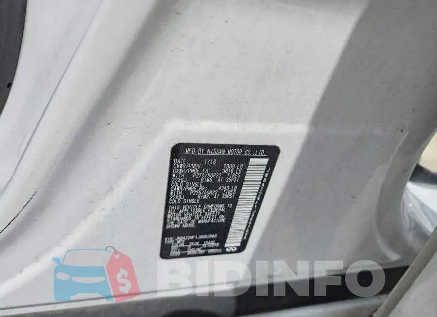 JN8AZ2NF1J9662688 Photo# 12