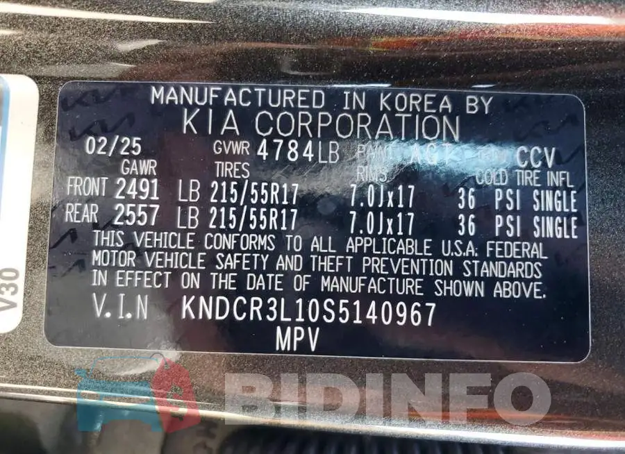KNDCR3L10S5140967 Photo# 13