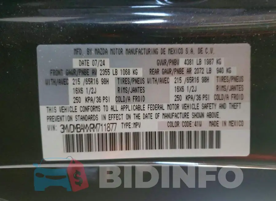 3MVDMBAMXRM711877 Photo# 12