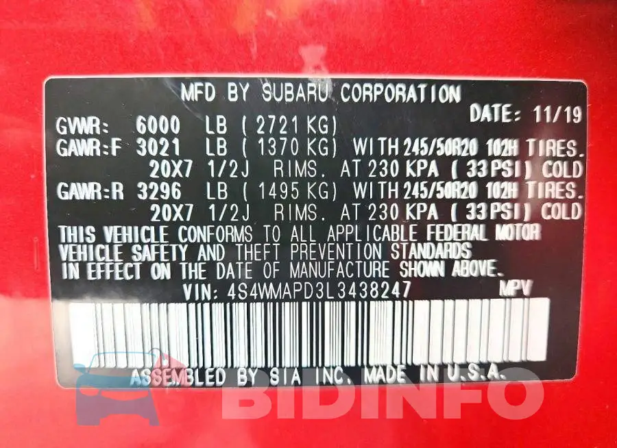 4S4WMAPD3L3438247 Photo# 14