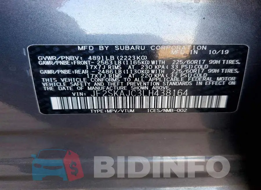 JF2SKAJC3LH438164 Photo# 14