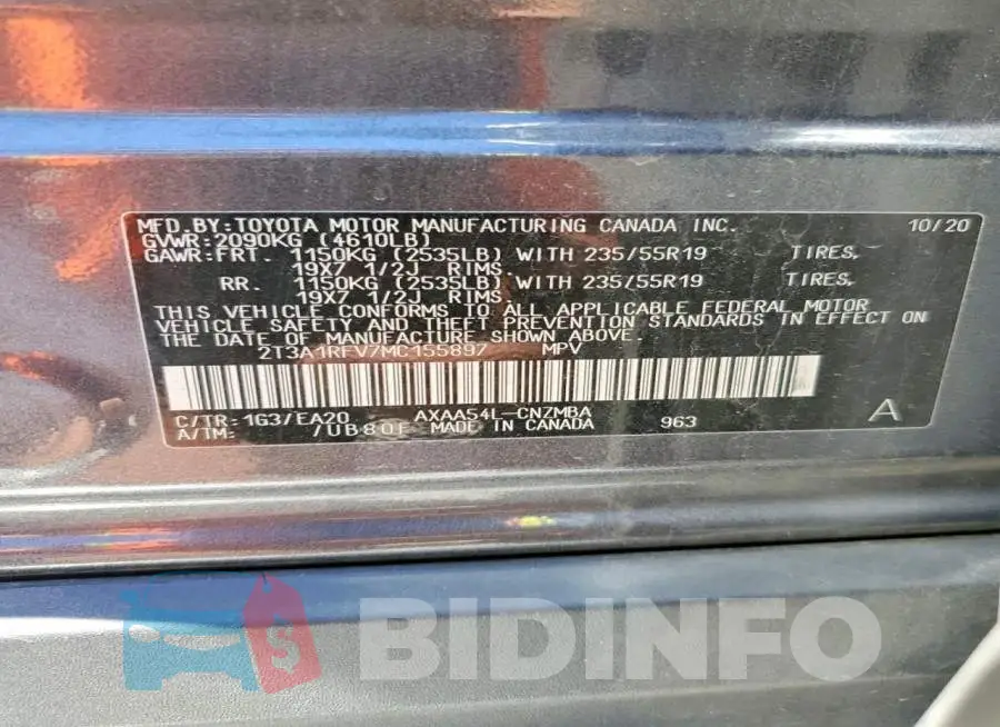 2T3A1RFV7MC155897 Photo# 14