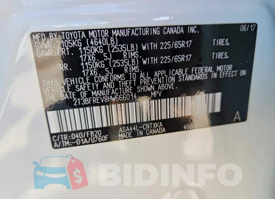 2T3BFREV8HW666014 Photo# 12