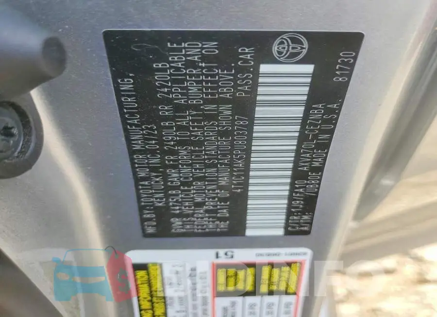 4T1C11AK5PU803787 Photo# 13