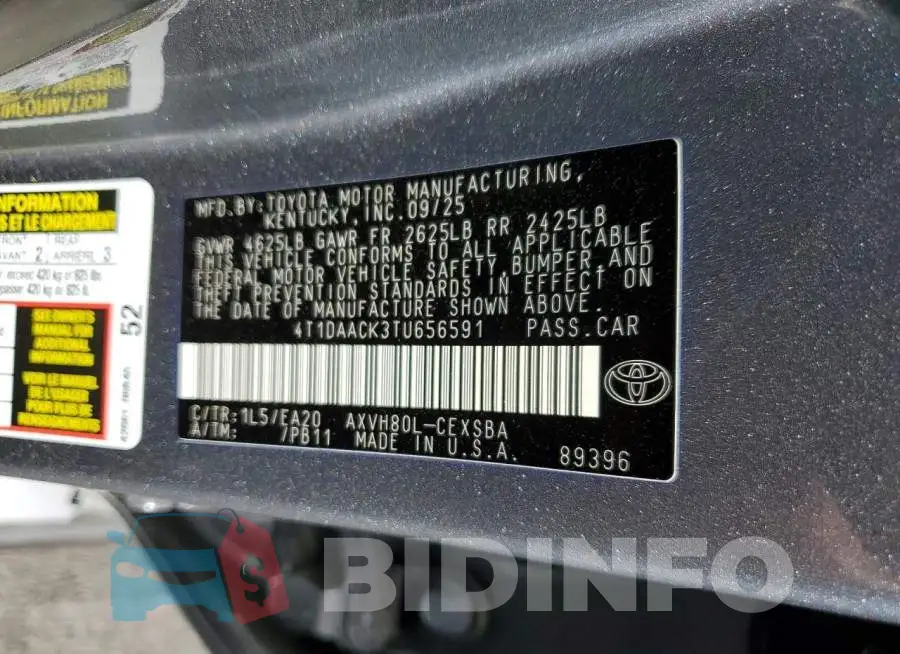 4T1DAACK3TU656591 Photo# 13