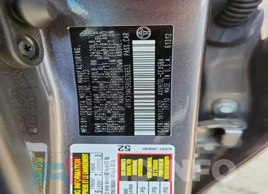 4T1F31AK5RU626653 Photo# 12