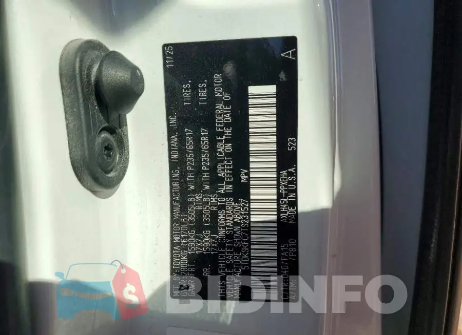 5TDKSKFC7TS231527 Photo# 13