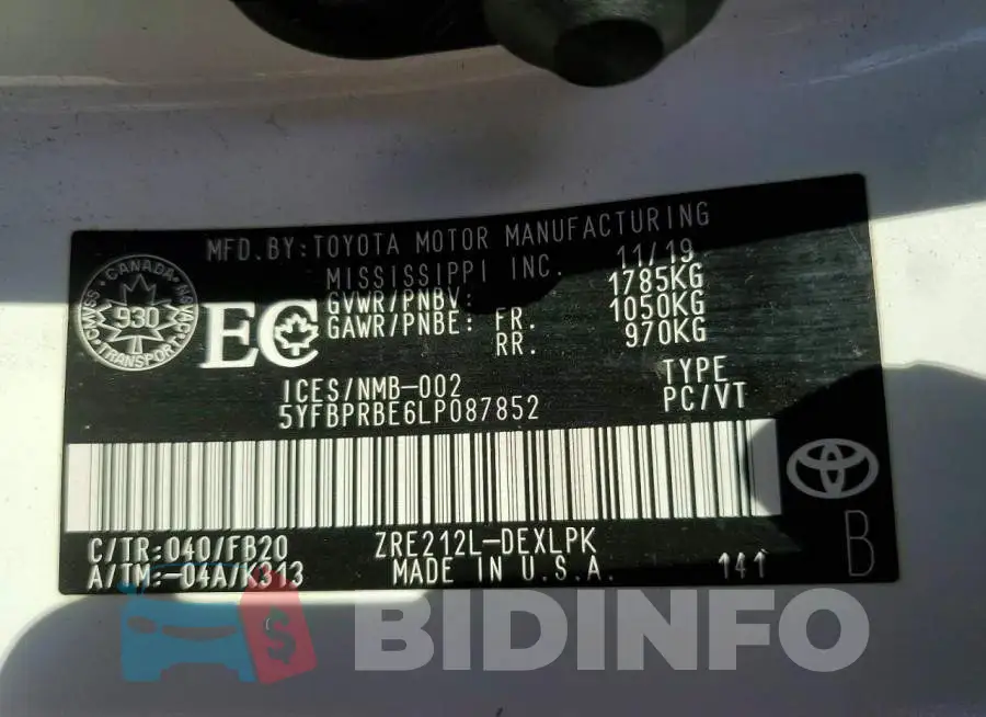 5YFBPRBE6LP087852 Photo# 12