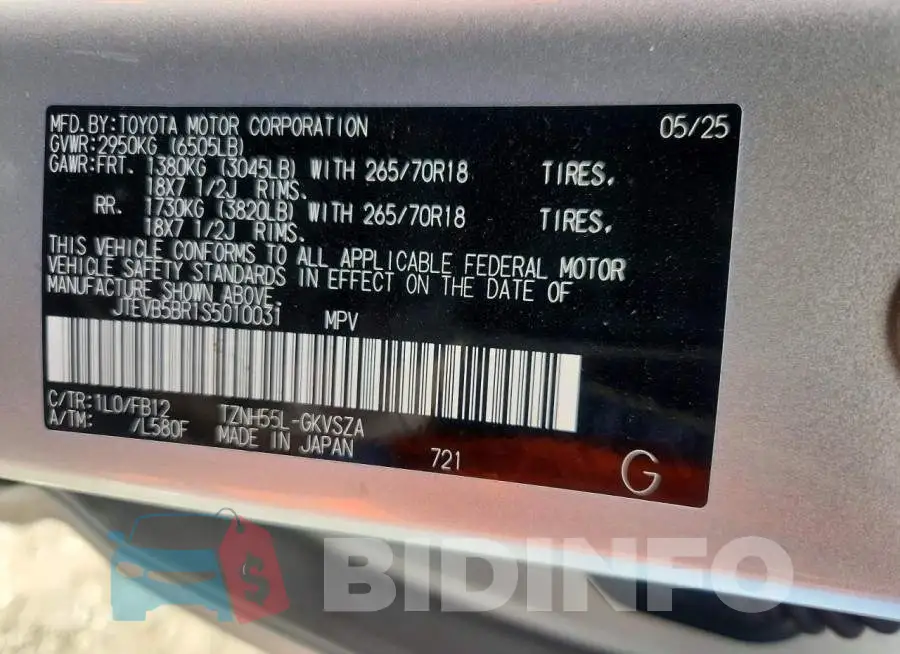 JTEVB5BR1S5010031 Photo# 14