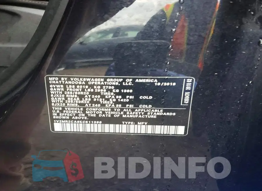 1V2MR2CA8KC511396 Photo# 13