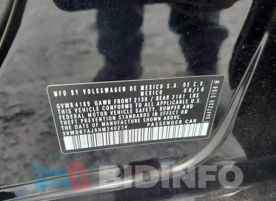 3VWDB7AJ9HM240214 Photo# 12