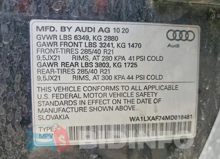 WA1LXAF74MD018481 Photo# 13