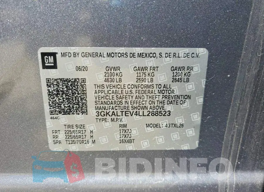 3GKALTEV4LL288523 Photo# 13