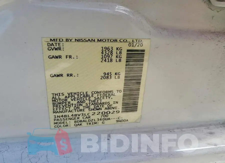 1N4BL4BV3LC220029 Photo# 13