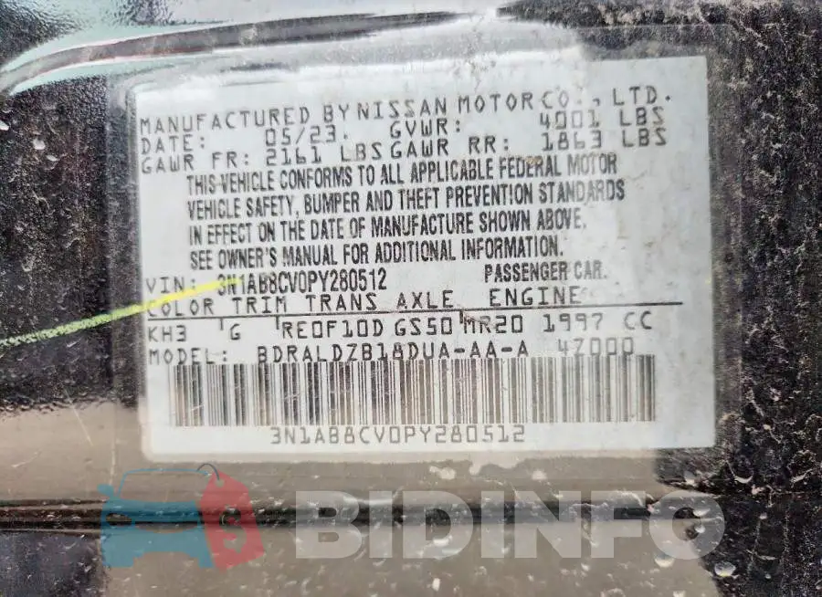 3N1AB8CV0PY280512 Photo# 12