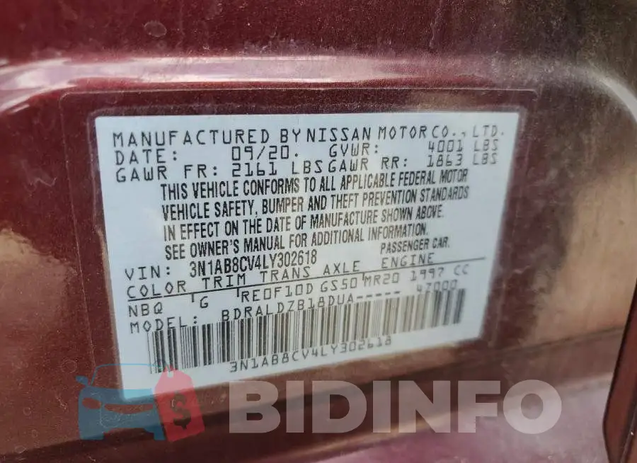 3N1AB8CV4LY302618 Photo# 13
