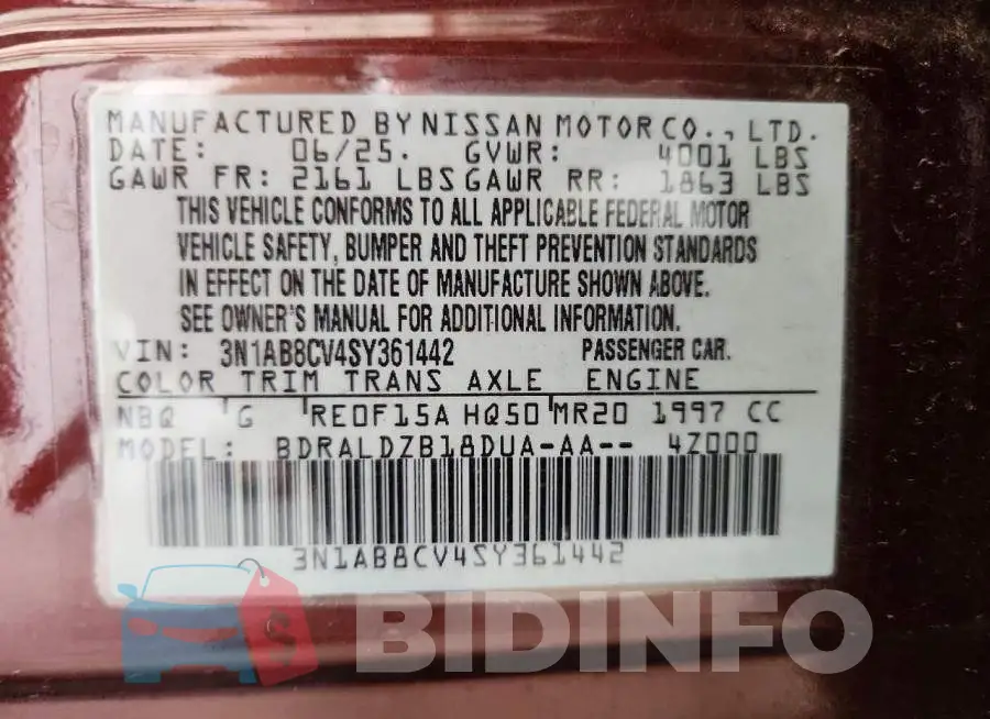 3N1AB8CV4SY361442 Photo# 12