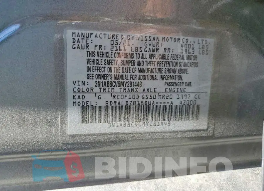 3N1AB8CV6MY281448 Photo# 12