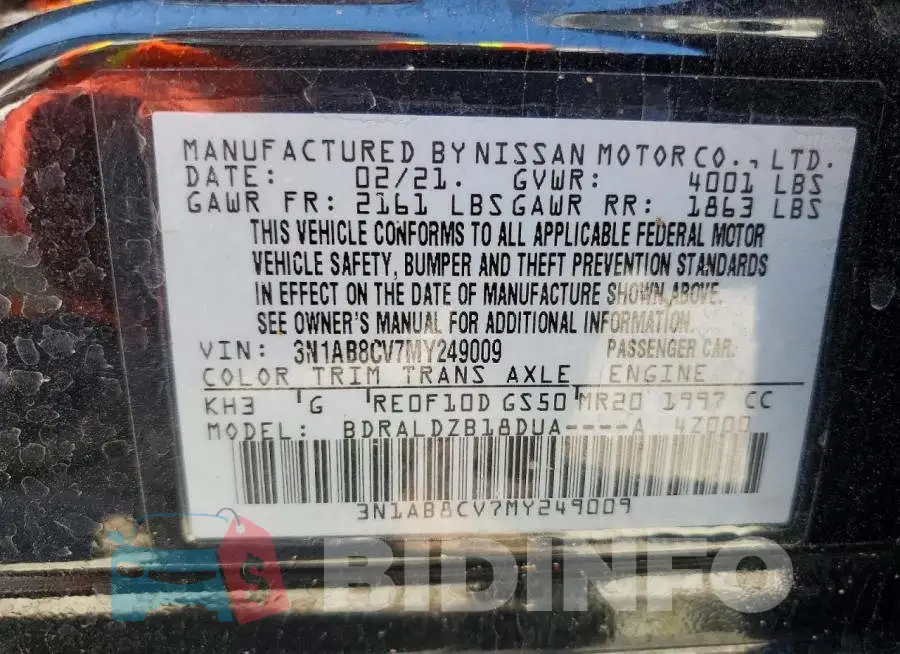 3N1AB8CV7MY249009 Photo# 12