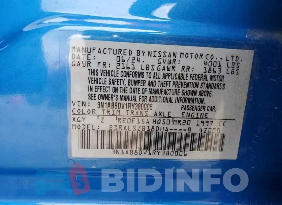 3N1AB8DV1RY380006 Photo# 12