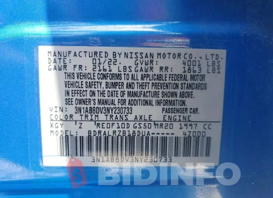 3N1AB8DV3NY230733 Photo# 12