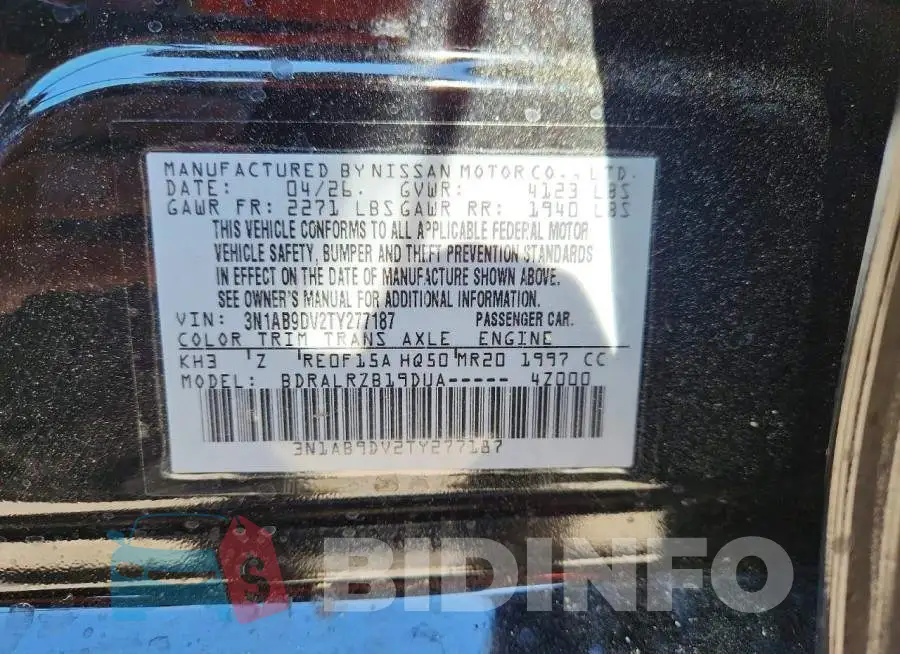 3N1AB9DV2TY277187 Photo# 12