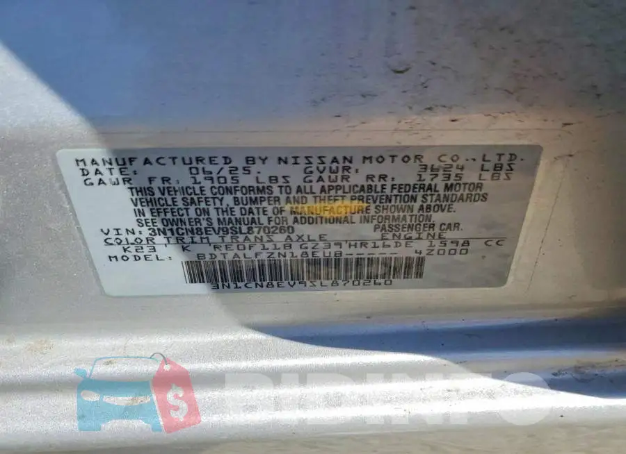 3N1CN8EV9SL870260 Photo# 12