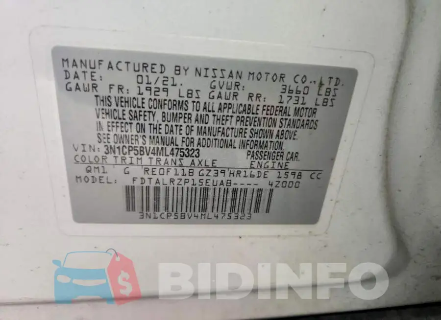3N1CP5BV4ML475323 Photo# 12