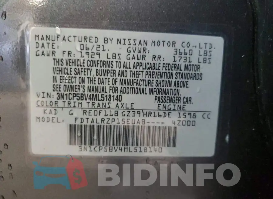 3N1CP5BV4ML518140 Photo# 14