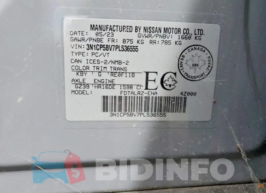 3N1CP5BV7PL536555 Photo# 12