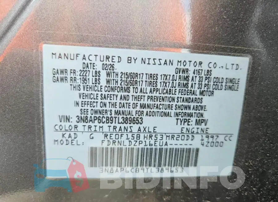 3N8AP6CB9TL389653 Photo# 14