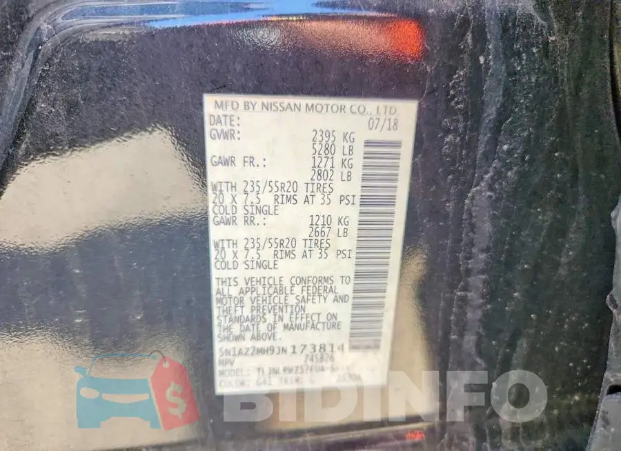 5N1AZ2MH9JN173814 Photo# 13