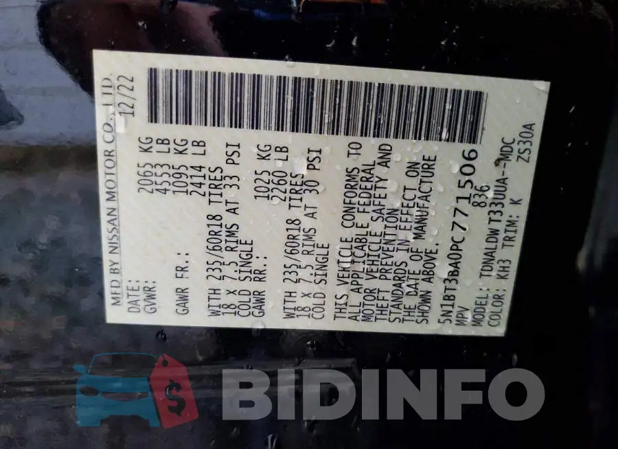 5N1BT3BA0PC771506 Photo# 13
